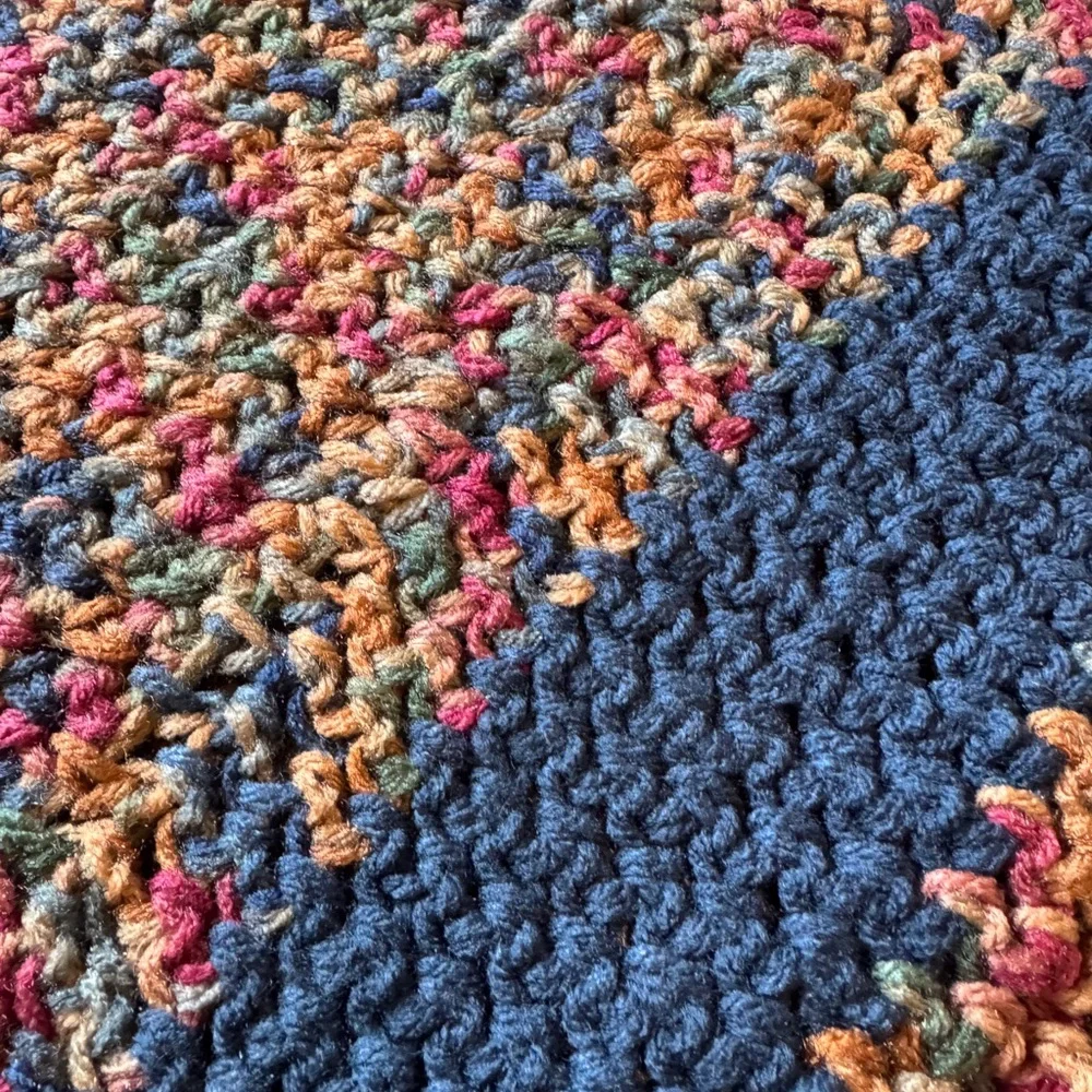 Vintage Handmade Crochet Square AFGHAN Blanket Throw Cottage Core 45x56 (app)
